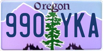 OR license plate 990YKA