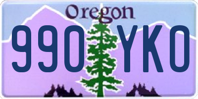 OR license plate 990YKO