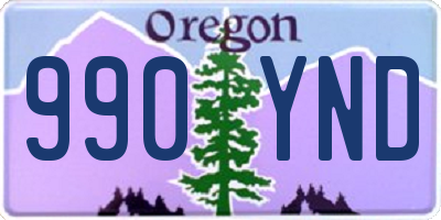 OR license plate 990YND