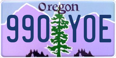 OR license plate 990YOE