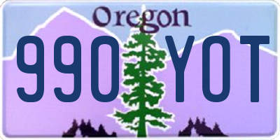 OR license plate 990YOT