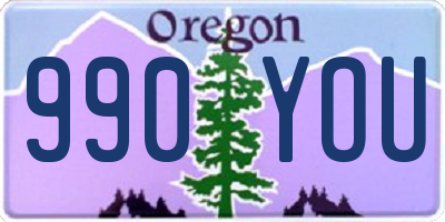 OR license plate 990YOU