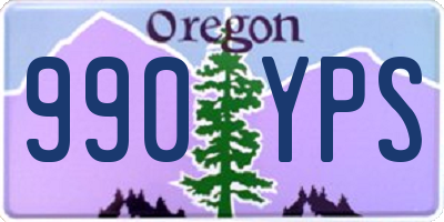 OR license plate 990YPS