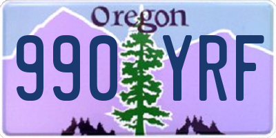 OR license plate 990YRF