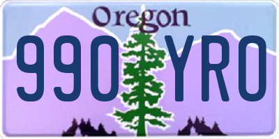 OR license plate 990YRO