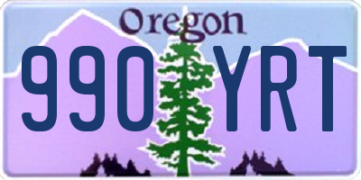 OR license plate 990YRT