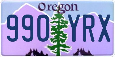 OR license plate 990YRX