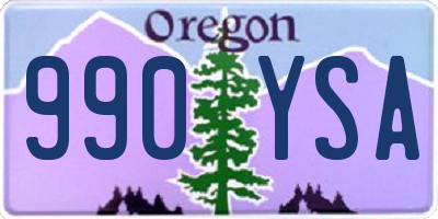 OR license plate 990YSA