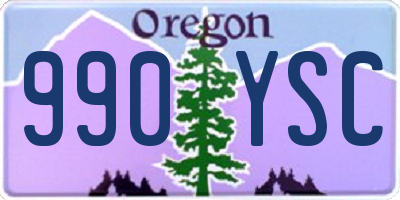 OR license plate 990YSC