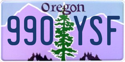 OR license plate 990YSF