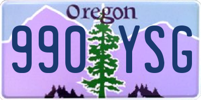 OR license plate 990YSG