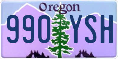 OR license plate 990YSH