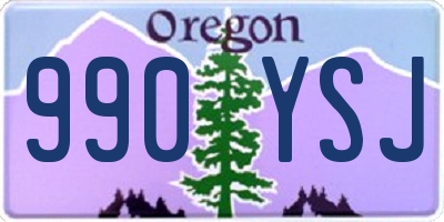 OR license plate 990YSJ