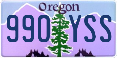 OR license plate 990YSS