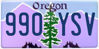 OR license plate 990YSV