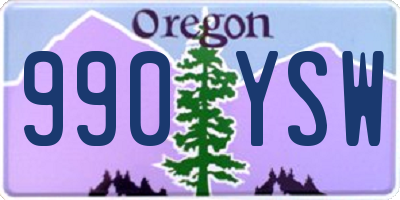 OR license plate 990YSW