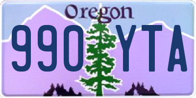 OR license plate 990YTA