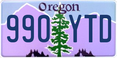 OR license plate 990YTD