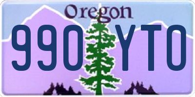 OR license plate 990YTO