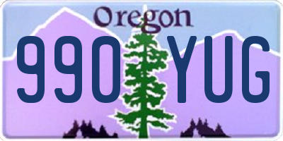 OR license plate 990YUG