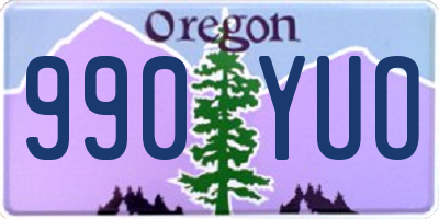 OR license plate 990YUO