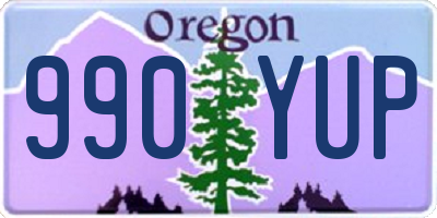 OR license plate 990YUP