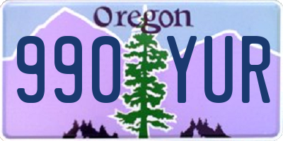 OR license plate 990YUR