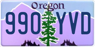 OR license plate 990YVD