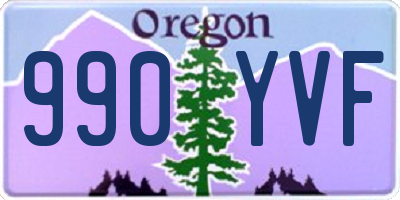 OR license plate 990YVF