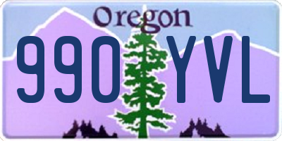 OR license plate 990YVL