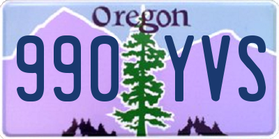 OR license plate 990YVS