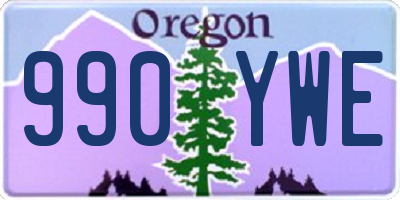 OR license plate 990YWE