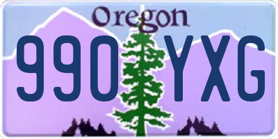 OR license plate 990YXG