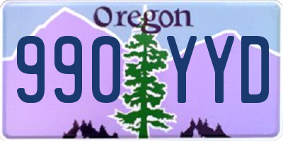 OR license plate 990YYD