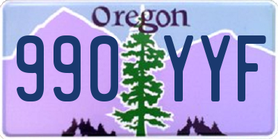 OR license plate 990YYF