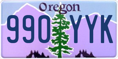 OR license plate 990YYK