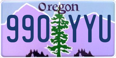OR license plate 990YYU