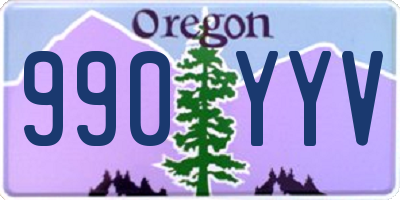 OR license plate 990YYV