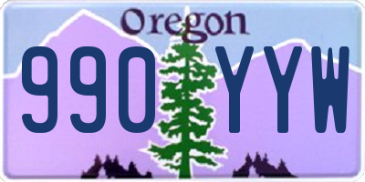 OR license plate 990YYW