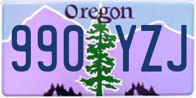 OR license plate 990YZJ