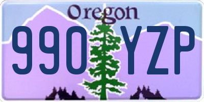 OR license plate 990YZP