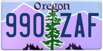 OR license plate 990ZAF