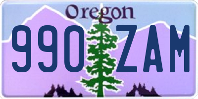 OR license plate 990ZAM