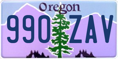 OR license plate 990ZAV