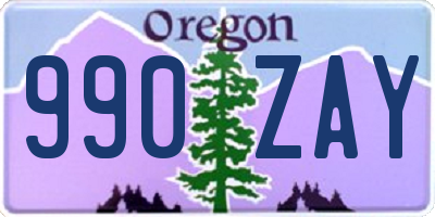 OR license plate 990ZAY