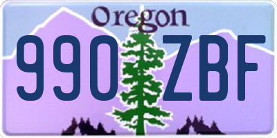 OR license plate 990ZBF