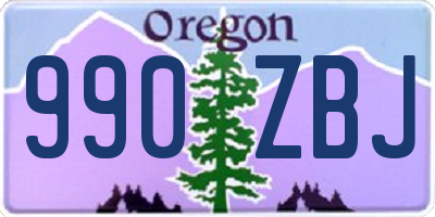 OR license plate 990ZBJ