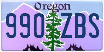 OR license plate 990ZBS