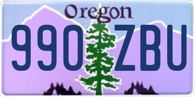 OR license plate 990ZBU