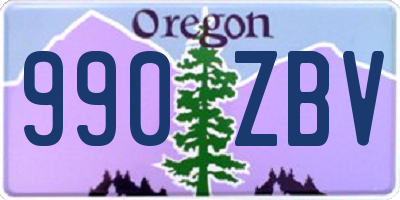 OR license plate 990ZBV